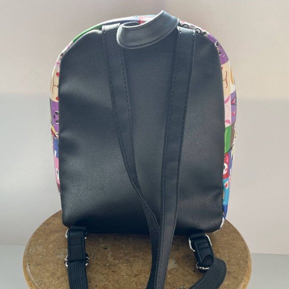 NINTENDO Animal Crossing Multicoloured Cartoon Print Zip Pockets Backpack Bag - Picture 4 of 16